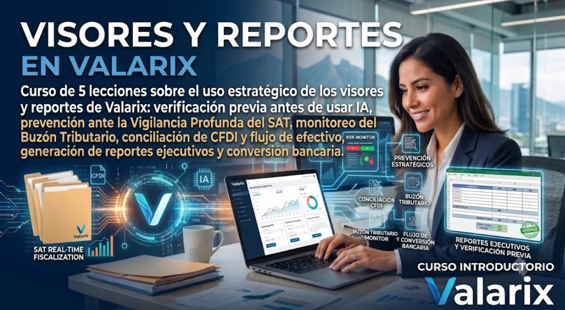 Portada del curso Visores y Reportes en Valarix