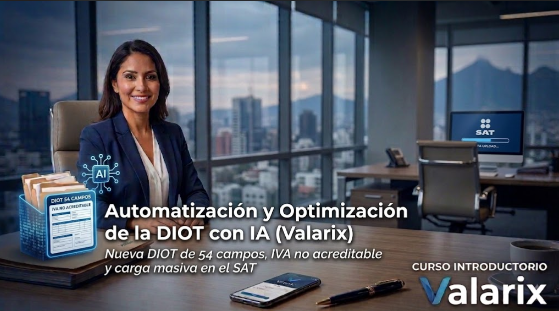 Portada del curso Automatización y Optimización de la DIOT con IA (Valarix)
